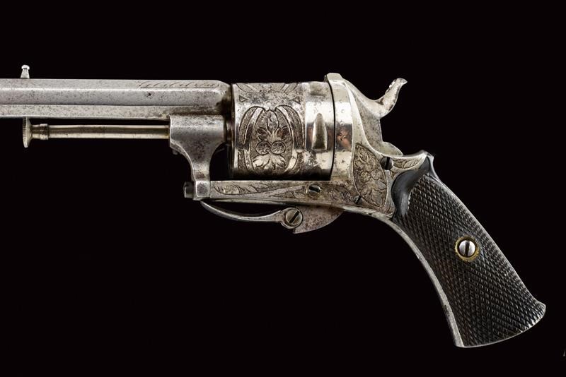 Belgio, Revolver a percussione centrale con canna lunga, cal. 5 mm, 1880 circa