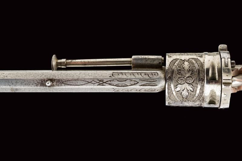 Belgio, Revolver a percussione centrale con canna lunga, cal. 5 mm, 1880 circa