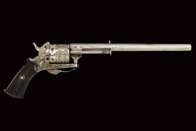 Belgio, Revolver a percussione centrale con canna lunga, cal. 5 mm, 1880 circa