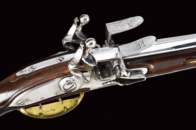 Pistola a pietra focaia a due canne sovrapposte, Olanda, prima metà del XVIII secolo