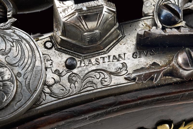Bastian Giusti, Pistola alla fiorentina, Prima metà del XVIII Secolo, Firenze, lunghezza 22 cm