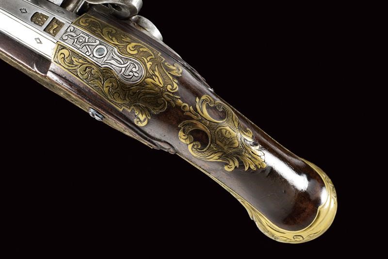 Bastian Giusti, Pistola alla fiorentina, Prima metà del XVIII Secolo, Firenze, lunghezza 22 cm