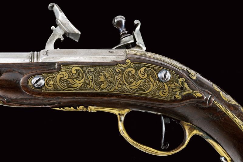 Bastian Giusti, Pistola alla fiorentina, Prima metà del XVIII Secolo, Firenze, lunghezza 22 cm