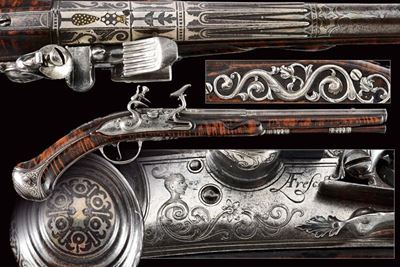 Pistola a pietra focaia di Acqua Fresca, Bologna, 1700 circa