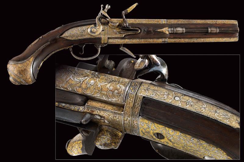 Image of Cased flintlock rifle with accessories, from Versailles