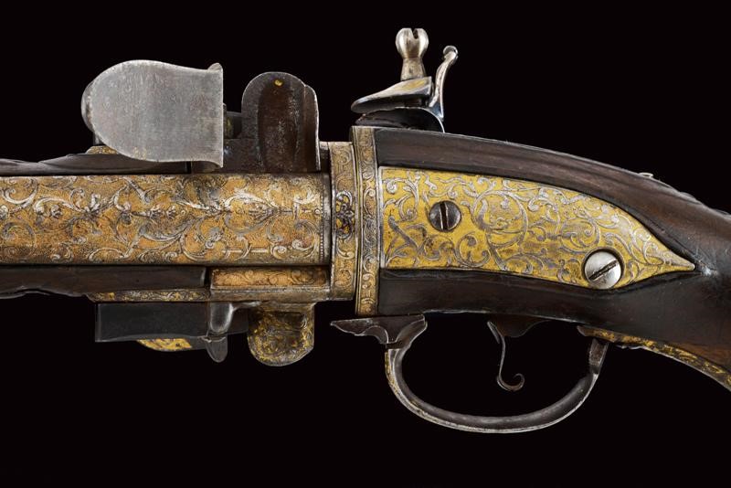 Pistola a pietra focaia a canne rotabili, Russia, XVIII Secolo