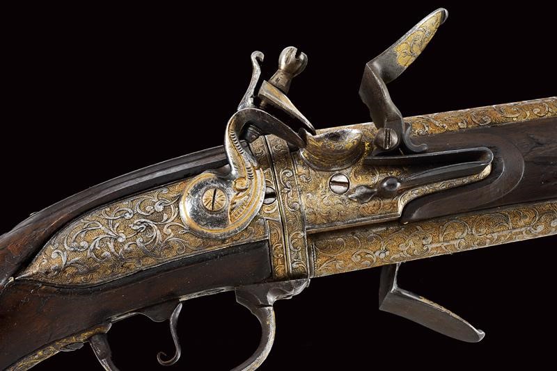 Pistola a pietra focaia a canne rotabili, Russia, XVIII Secolo