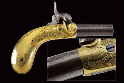 Pistola a luminello in miniatura, Francia, metà del XIX secolo