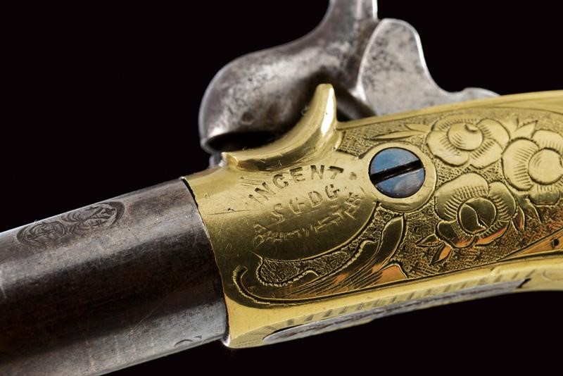 Pistola a luminello in miniatura, Francia, metà del XIX secolo