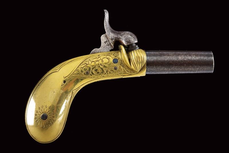 Pistola a luminello in miniatura, Francia, metà del XIX secolo