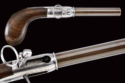 Mazzagatto a luminello con cane laterale, Belgio 1862