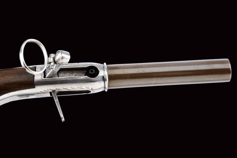 Mazzagatto a luminello con cane laterale, Belgio 1862