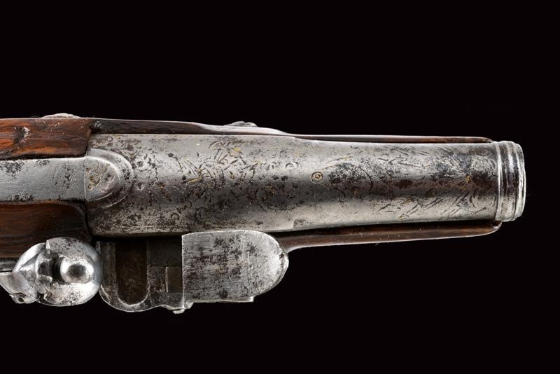 Pistola a pietra focaia, Francia, Seconda metà del XVIII secolo, lunghezza 18 cm