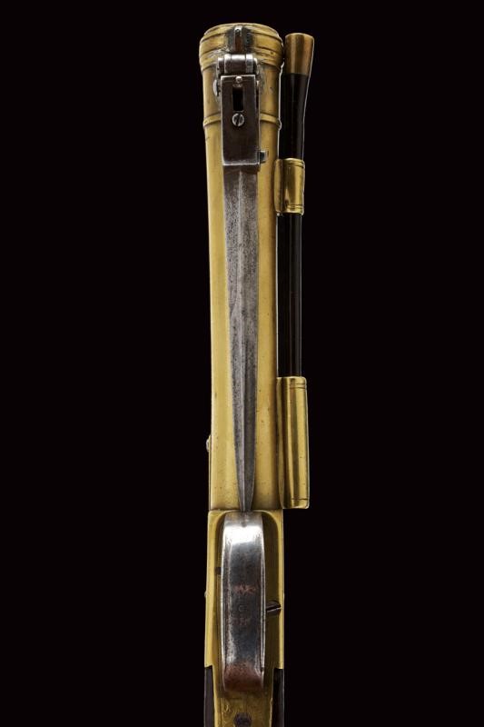 Barber, Pistola a pietra focaia da marina con baionetta a scatto, Londra, 1800 circa