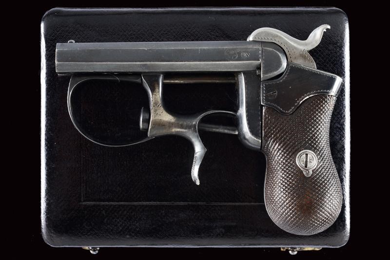 Pistola a spillo Delvigne, doppia canna, Belgio, circa 1870