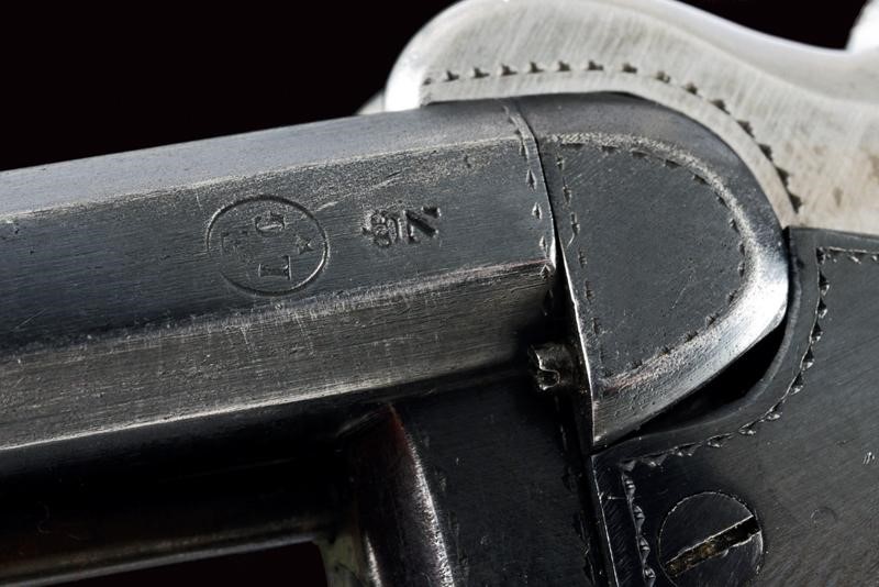 Pistola a spillo Delvigne, doppia canna, Belgio, circa 1870