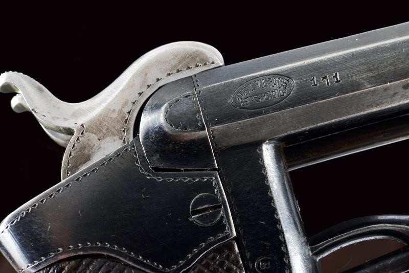 Pistola a spillo Delvigne, doppia canna, Belgio, circa 1870