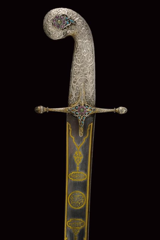 Pala con fornimenti in argento e decorazioni a pietre, tecnica Impero Ottomano, XIX Secolo