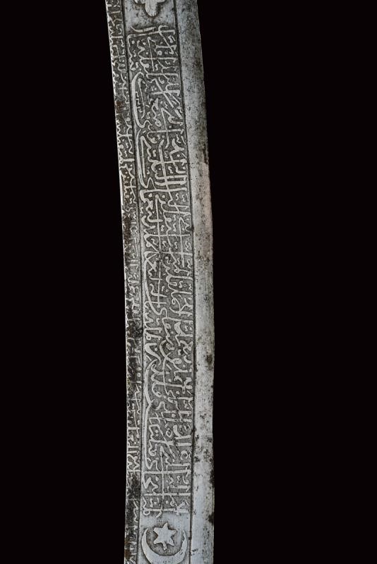 Sciabola persiana, lama in damasco e fornimenti in argento, Daghestan, 1875