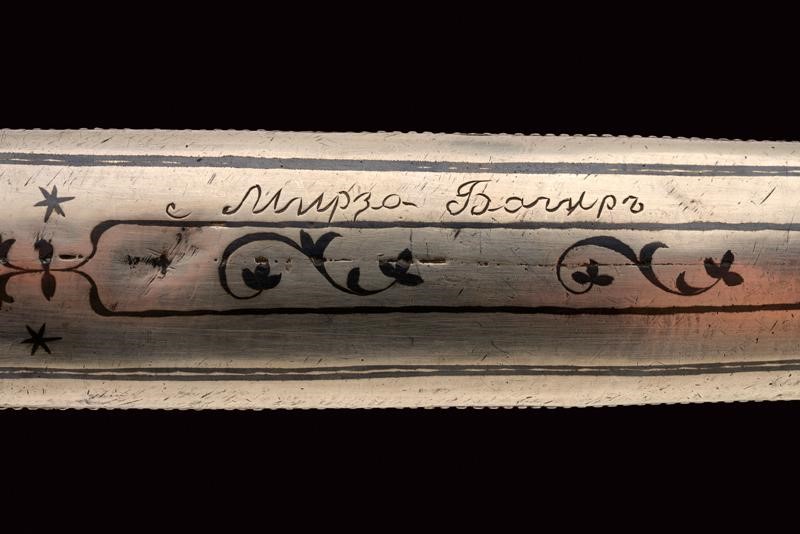 Kindjal caucasico con fornimenti in argento, circa 1900
