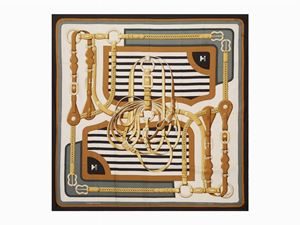Hermès - Coaching silk twill scarf