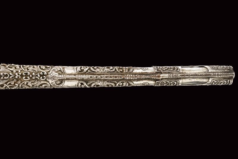 Bella pistola a pietra focaia, Grecia, Inizio del XIX Secolo, lunghezza 50.5 cm, fornimenti in ar...