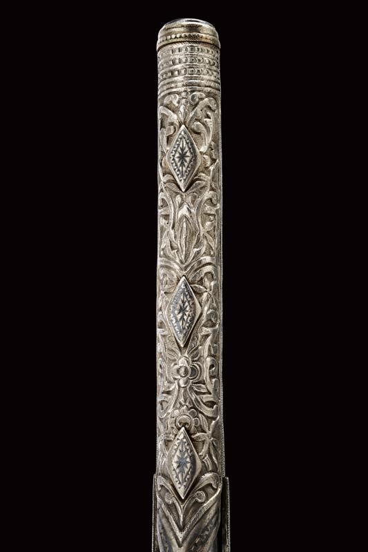 Pistola a pietra focaia, Impero Ottomano, 1800 circa, con fornimenti in argento in stile Ali Pash...