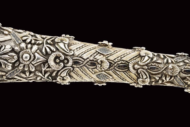 Pistola a pietra focaia in stile Roka, argento, Grecia, fine XVIII secolo