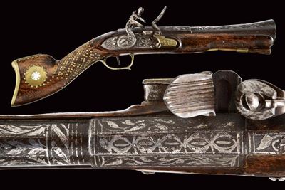 Tromboncino a pietra focaia, ferro e legno, XIX secolo