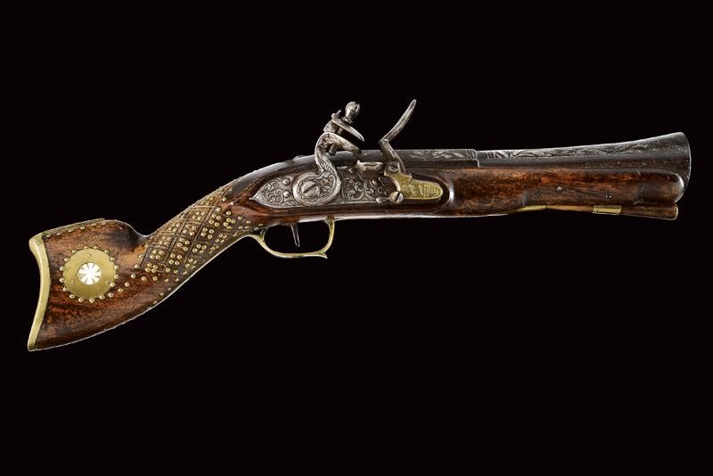 Tromboncino a pietra focaia, ferro e legno, XIX secolo