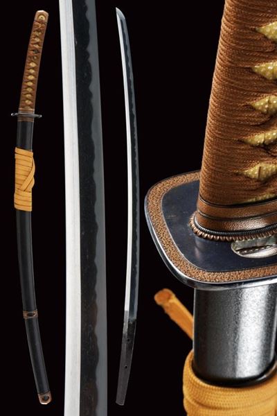 Katana giapponese, montatura handachi, Mei Bokuden, XVII secolo