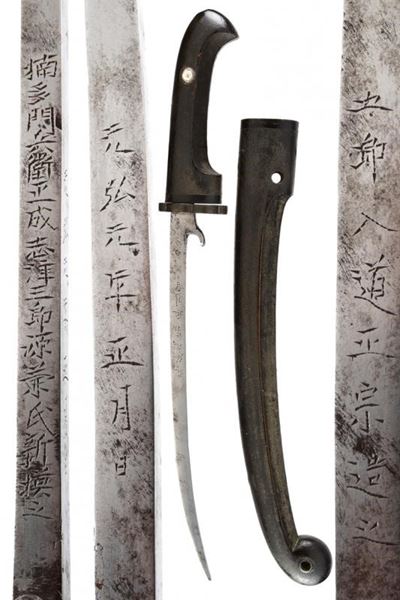 Hachiwari, arte giapponese, ferro e legno, XIX secolo