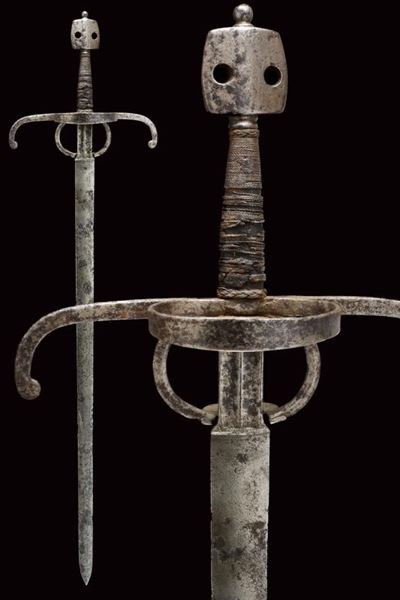 Spada, lama dritta a due fili, ferro e legno, Italia del Nord/Austria, ultimo quarto del XVI seco...