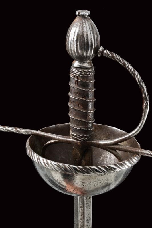 Spada a tazza, tecnica spagnola, lunghezza 116 cm, datata 1650/60
