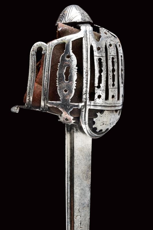 Spada a gabbia, tecnica scozzese, circa 1730