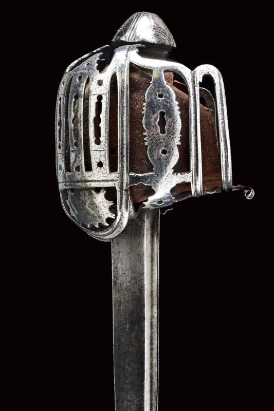 Spada a gabbia, tecnica scozzese, circa 1730