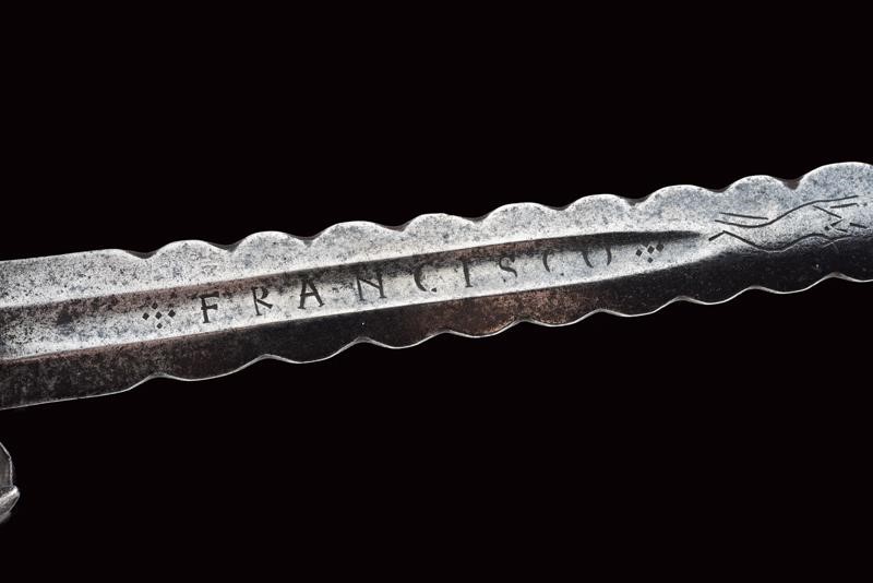 Schiavona, lama dritta a due fili ondulati, inizio XVII secolo