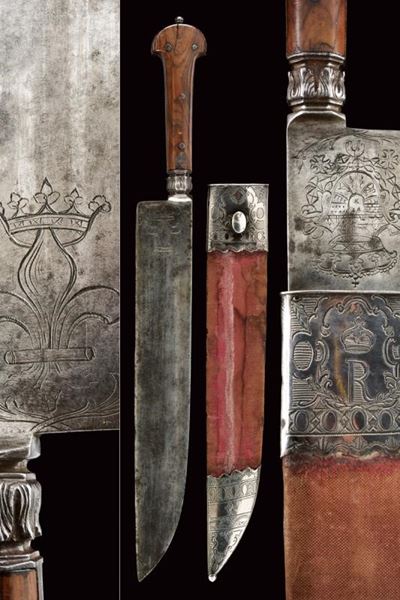 Coltella con stemma del Principe delle Asturie, Spagna, 1780 circa