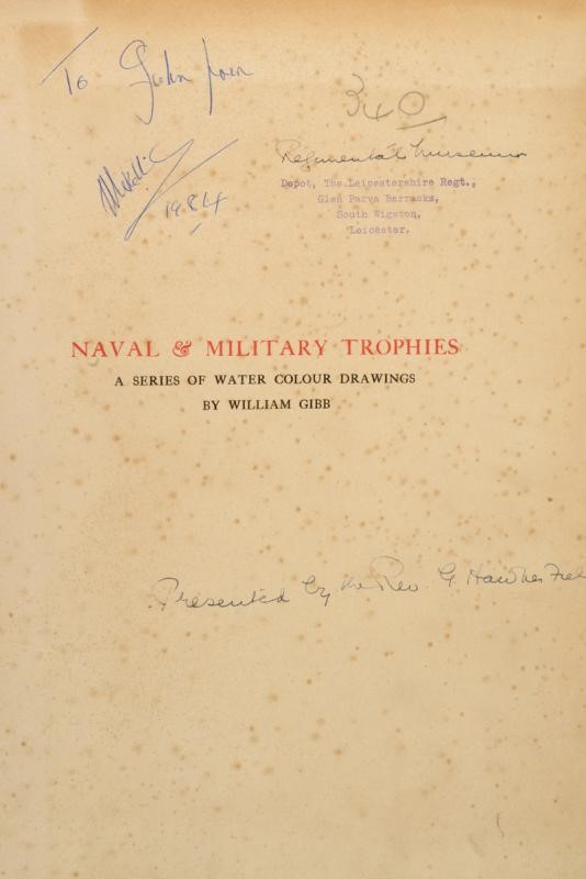 Gibb, Trofei Navali e Militari - Una serie di disegni a tempera con note descrittive di Richard L...