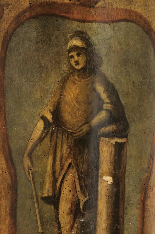 Pavese in legno dipinto, XVII Secolo