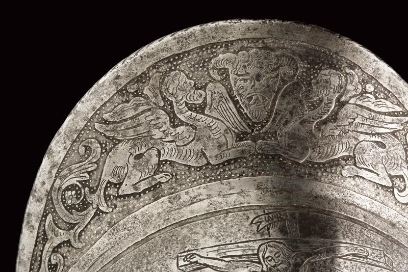 Morione inciso, Germania, circa 1620