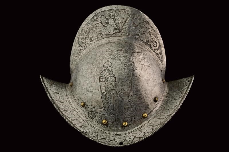 Morione inciso, Germania, circa 1620