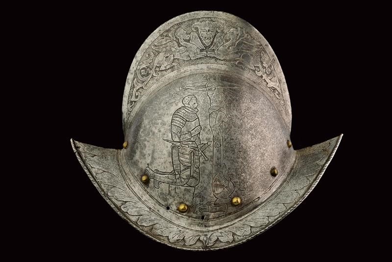 Morione inciso, Germania, circa 1620