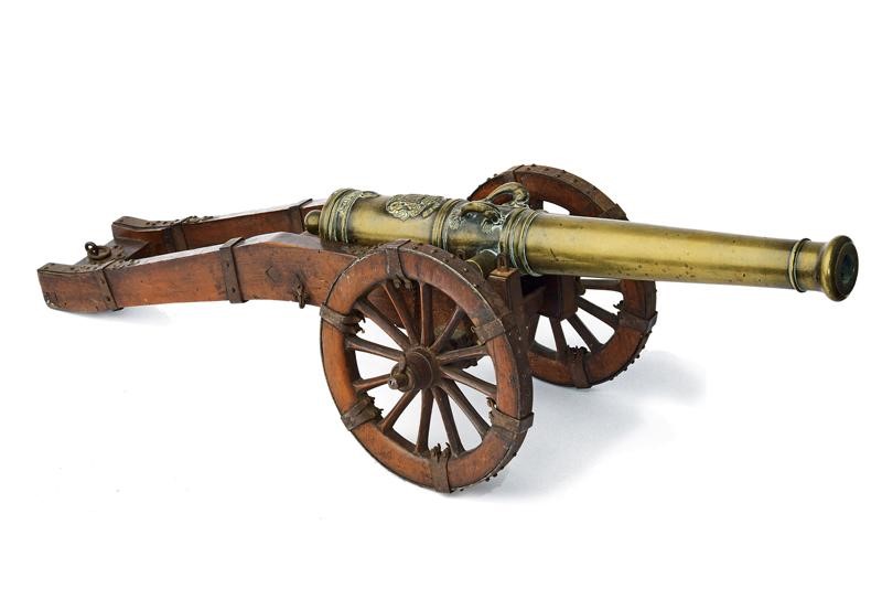 Modello di cannone, bronzo e legno, Francia, circa 1800
