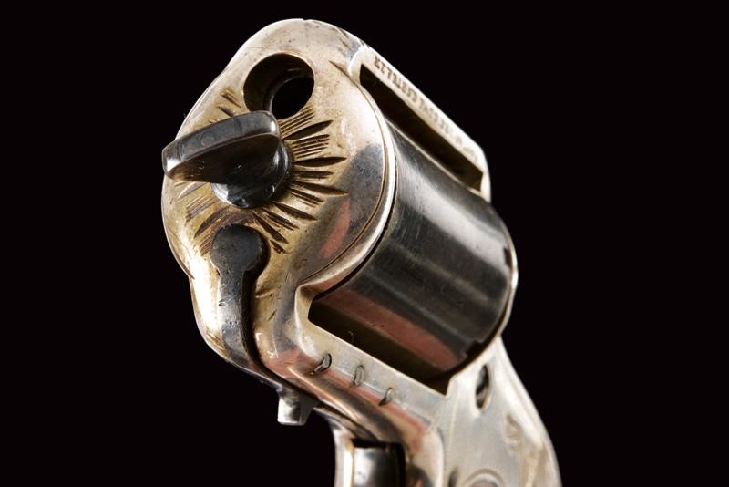 James Reid, Revolver Knuckle-Duster calibro 32 'My Friend', metallo argentato, terzo quarto del X...