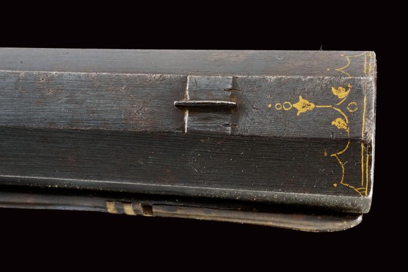 Johann Caspar Rudolph, Fucile a ruota in legno con inciso motivo di caccia