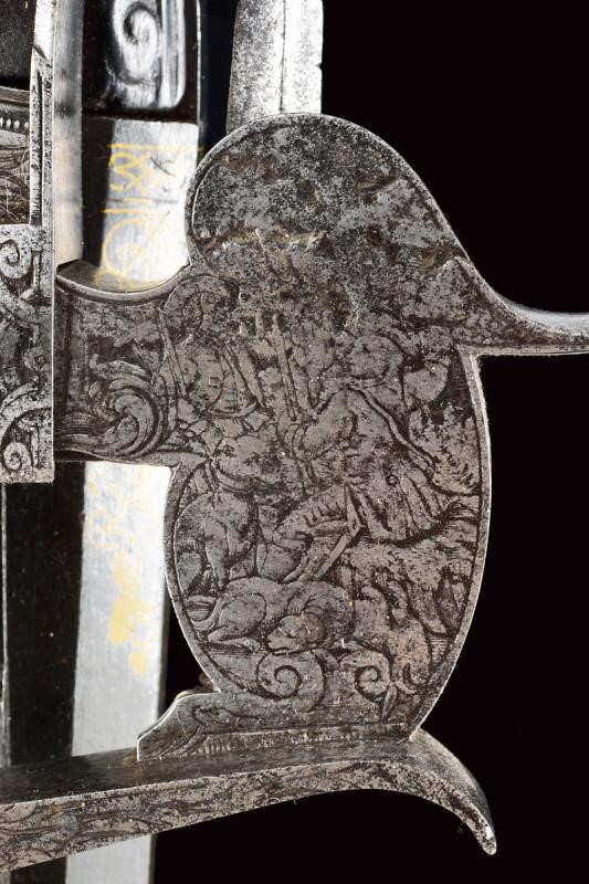 Johann Caspar Rudolph, Fucile a ruota in legno con inciso motivo di caccia