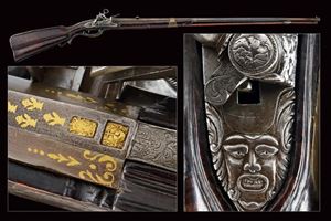 - A fine roman style flintlock hunting gun by 