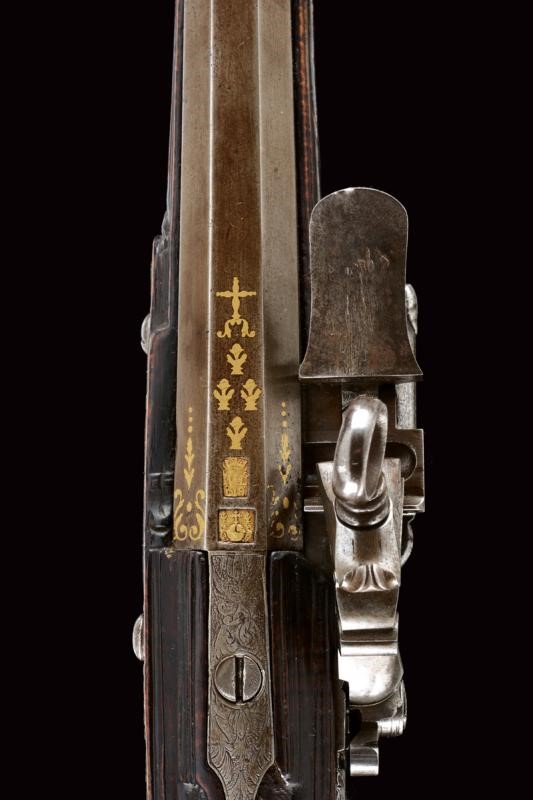 Il Matassa, Bel fucile da caccia a pietra focaia, Anghiari, lunghezza 141 cm, Prima metà del XVII...