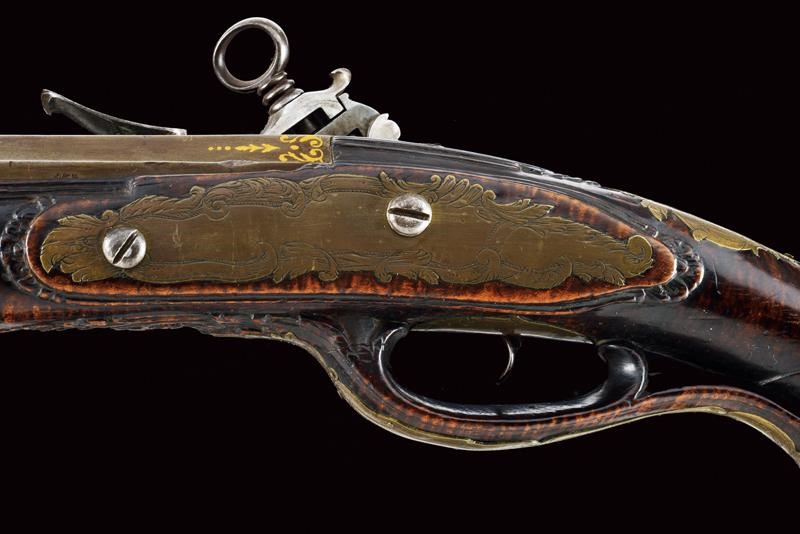 Il Matassa, Bel fucile da caccia a pietra focaia, Anghiari, lunghezza 141 cm, Prima metà del XVII...